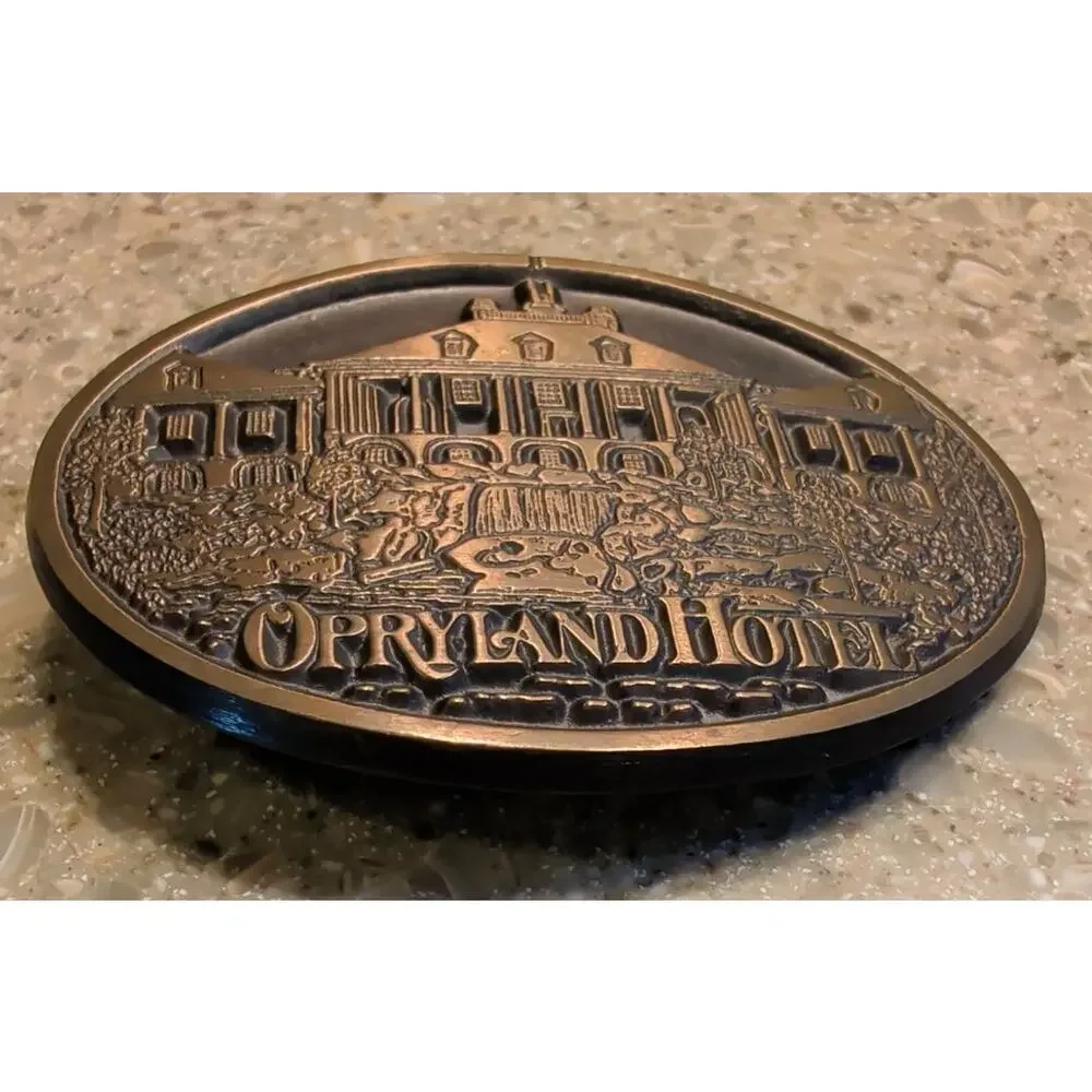 VTG Opryland Hotel Solid Brass Belt Buckle 3.25
